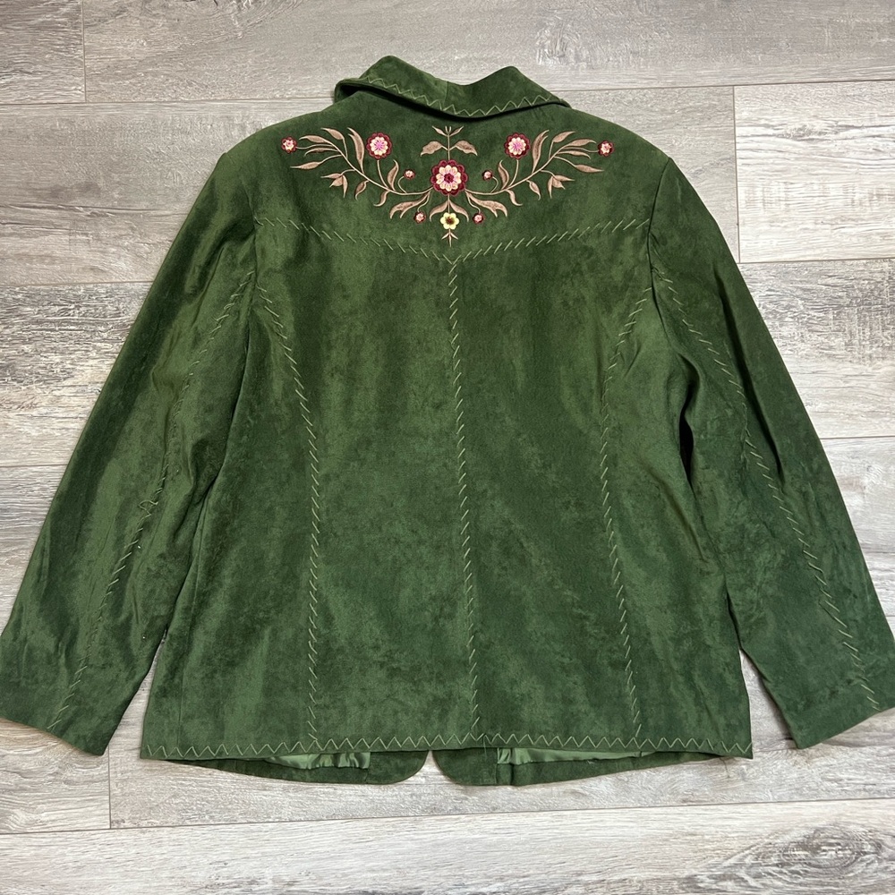 Susan Graver Boho jacket blazer Evergreen XL size - Picture 3 of 11